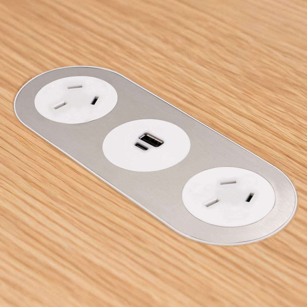 LUX Echo Trio – 2x GPO + USB A/C 30W, 1M - CMS Electracom softwiring