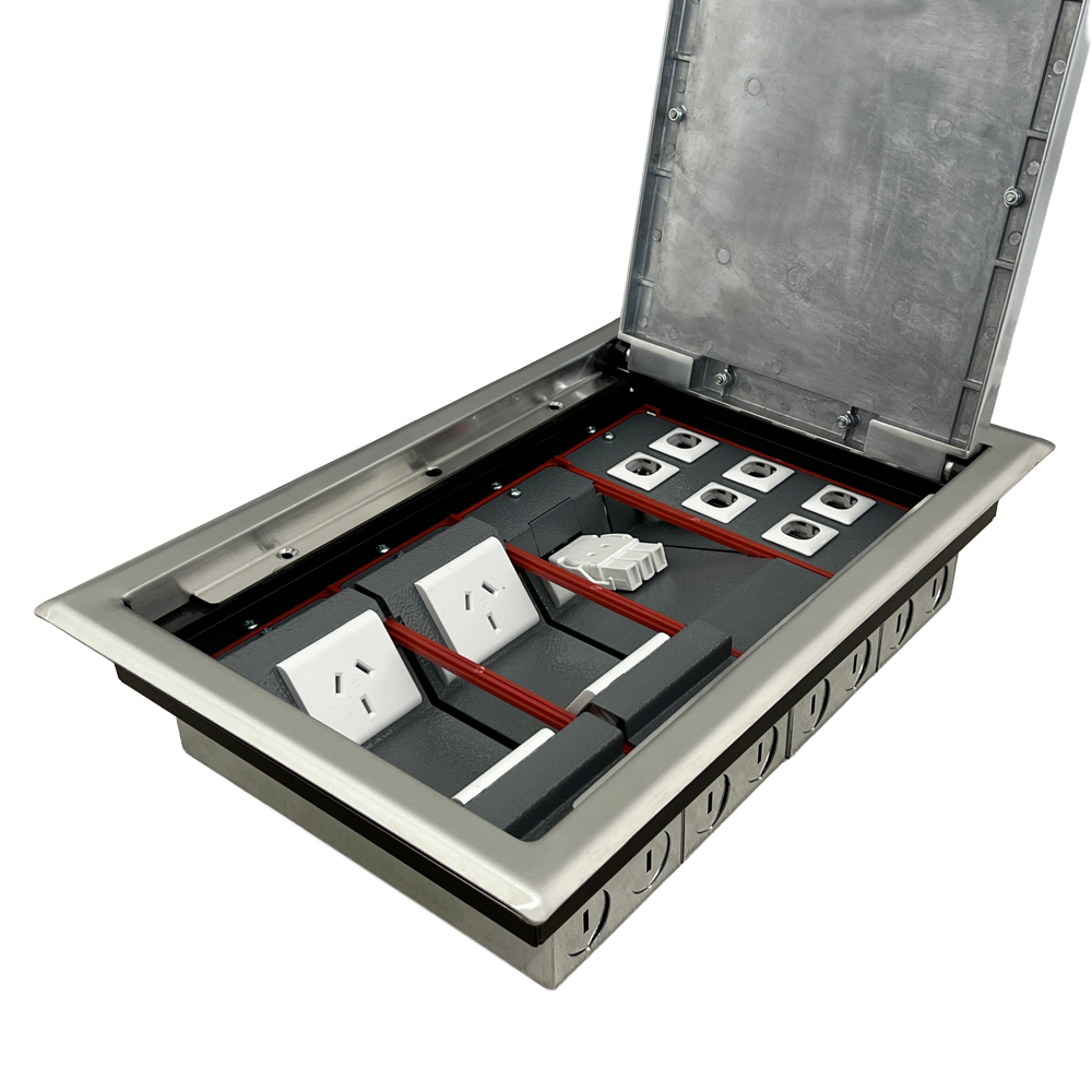 Neo SLB 441mm Single Lid Desk Box - 1x Q - CMS Electracom softwiring